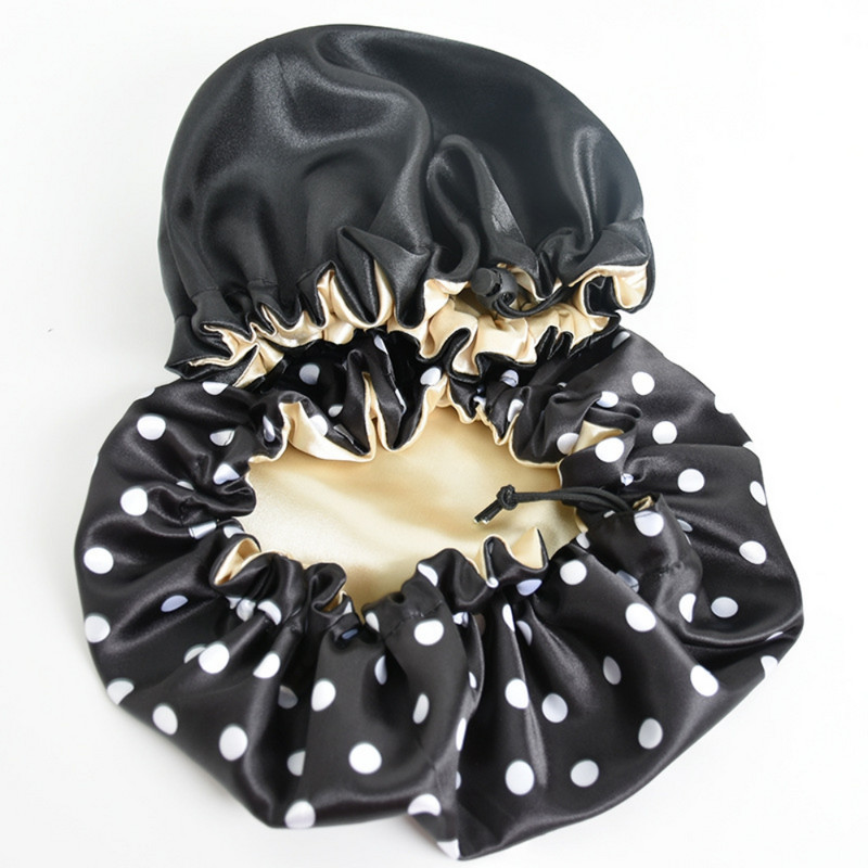 Zīda satīna bonnets matu ietīšanas vāciņš miega cepurei guļamajai nakts regulējamai medmāsas cepurei ar oderējumu ar elastīgu joslu sievietēm, bērniem