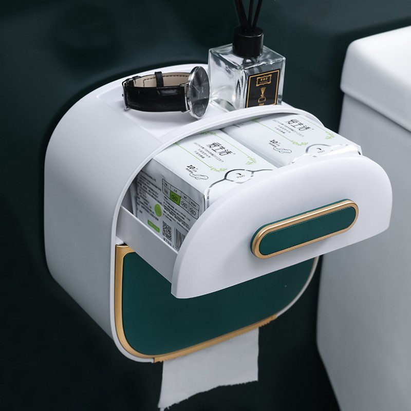 Posuda za držač toaletnog papira Višenamjenska kutija za maramice Organizator za kupaonicu Ladica Rola za pohranu papira Pribor za zidnu montažu