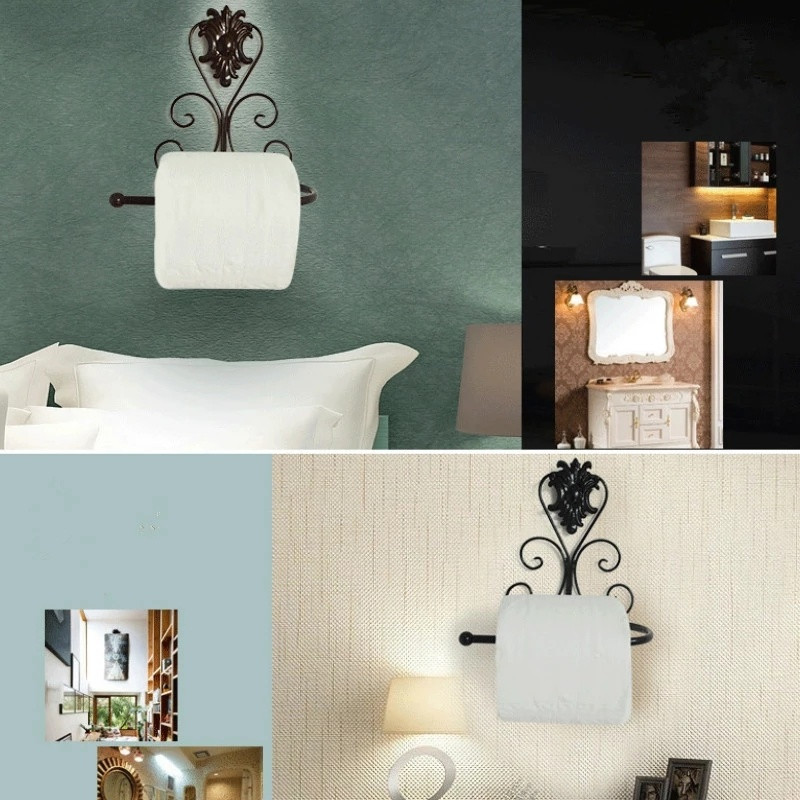 Βάση χαρτιού υγείας Κλασικά αξεσουάρ μπάνιου Vintage σιδερένια βάση για ρολό χαρτί υγείας Βάση μπάνιου Βάση τοίχου Διακόσμηση μπάνιου