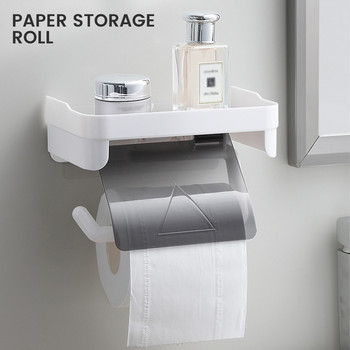 Βάση τοίχου Βάση χαρτιού τουαλέτας Θήκη τηλεφώνου Ράφι από ανοξείδωτο ατσάλι Αυτοκόλλητη μπουνιά Δωρεάν αξεσουάρ χαρτί ρολό κουζίνας