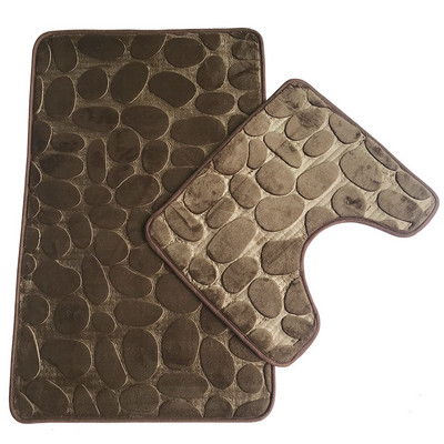 Set od 3 kupaonske prostirke za kupanje Set mekanih neklizajućih prostirki od 2 kom. Popločane prostirke Kupaonski tepih Upijajući tepisi za tuširanje Podna navlaka za WC školjku