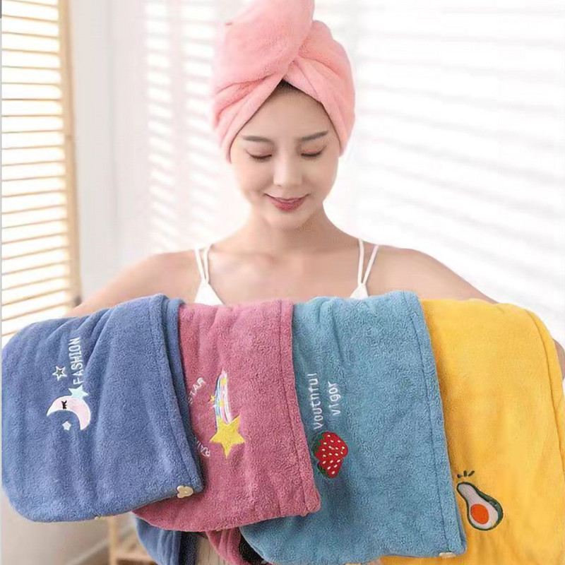 Mikrošķiedras bieza koraļļu vilna, absorbējošs ātri žūstošs vāciņš, sieviešu maisiņš, turbāna dušas vāciņš, mājsaimniecības sauso matu dvielis