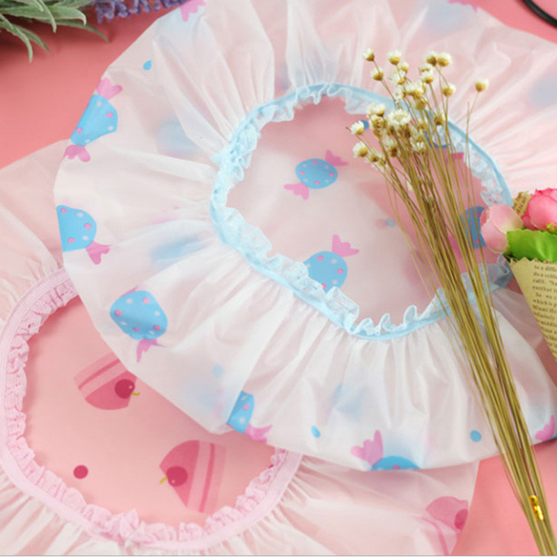 Dušas Cepurīte Bieza Elastīga Vannas Cepure Vannas cepure sievietēm Frizētava Dot Ūdensizturīga Vannas istabas Produkti Vannas istabas piederumi