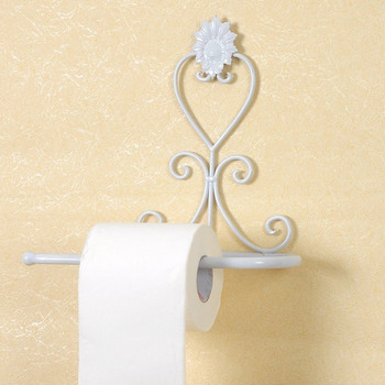 Държач за тоалетна хартия за баня Ретро държач за хартия от ковано желязо Поставка за хартия за стена за баня Декорации за баня Тава за тоалетна хартия