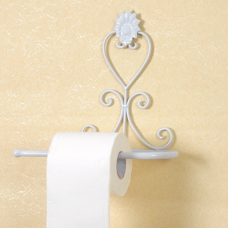 Държач за тоалетна хартия за баня Ретро държач за хартия от ковано желязо Поставка за хартия за стена за баня Декорации за баня Тава за тоалетна хартия