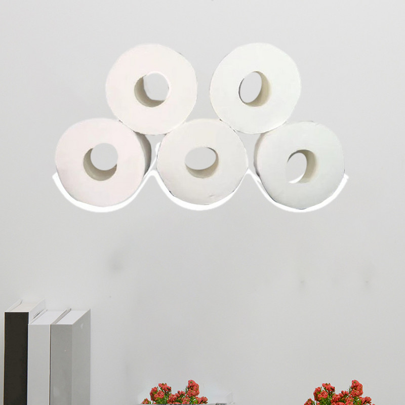 Dzelzs metāla tualetes papīra turētājs pie sienas stiprināms salvešu statīvs vannas istabas glabāšanas groza organizators mājas dekorēšanai