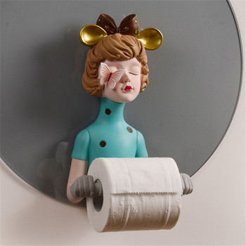 Nordic creative girl държач за тоалетна хартия държач за ролка от смола диспенсер за вода баня декорация на дома DXUIALOI