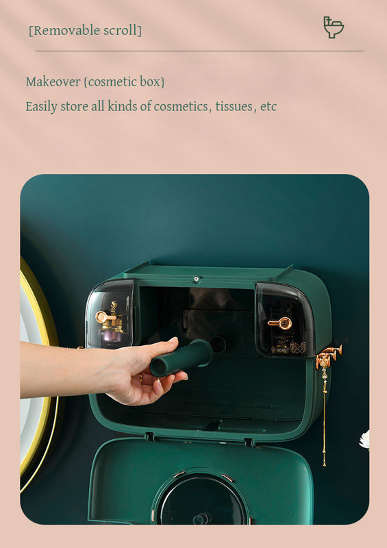 Plaukts tualete Mājas bezmaksas Punch Creative Ūdensizturīgs vienreizējās lietošanas sejas dvieļu auduma kastīte Kosmētikas kastīte 360° ieskauj slēgta Waterpro