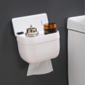 Sienas tualetes papīra turētājs Ūdensnecaurlaidīgs, biezs un izturīgs plauktu paliktnis Ruļļa papīra dvieļu turētājs Divslāņu uzglabāšanas kastes paplāte