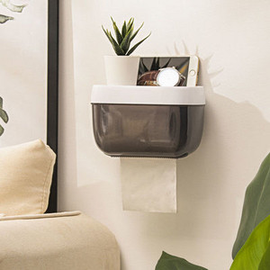 Sienas tualetes papīra turētājs Ūdensnecaurlaidīgs, biezs un izturīgs plauktu paliktnis Ruļļa papīra dvieļu turētājs Divslāņu uzglabāšanas kastes paplāte