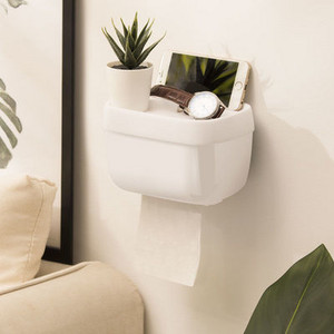 Sienas tualetes papīra turētājs Ūdensnecaurlaidīgs, biezs un izturīgs plauktu paliktnis Ruļļa papīra dvieļu turētājs Divslāņu uzglabāšanas kastes paplāte