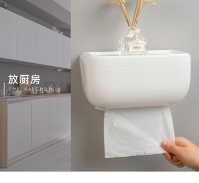 Sienas tualetes papīra turētājs Ūdensnecaurlaidīgs, biezs un izturīgs plauktu paliktnis Ruļļa papīra dvieļu turētājs Divslāņu uzglabāšanas kastes paplāte