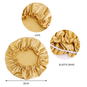 Нова сатенена нощна шапка за коса Дамска плътна шапка за спане Грижа за съня Боне Нощна шапка за жени Унисекс шапка Cheveux Nuit