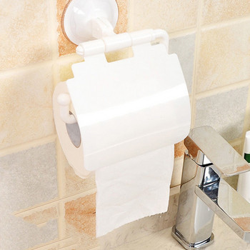 Монтиран на стена пластмасов вендуза държач за ролка тоалетна хартия за баня Аксесоари за баня държач за тоалетна хартия
