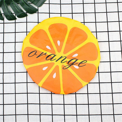 1 PC Cute Fruit Sleep Cap Sadzīves preces Atkārtoti lietojami sabiezināti ūdensizturīgi elastīgi galvas matu pārklāji Vannas istabas piederumi
