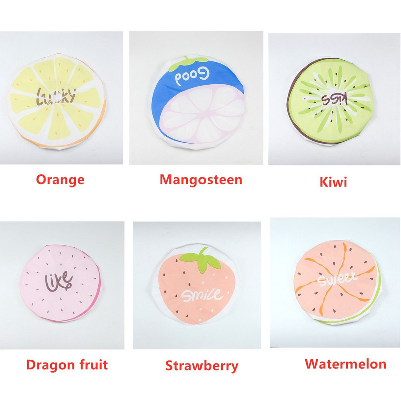 1 PC Cute Fruit Sleep Cap Sadzīves preces Atkārtoti lietojami sabiezināti ūdensizturīgi elastīgi galvas matu pārklāji Vannas istabas piederumi