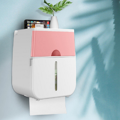 Vannas istabas audu uzglabāšanas kaste Sienas stiprinājums Ūdensnecaurlaidīgs tualetes papīra turētājs Divslāņu mājas piederumi bez perforatora tualetes piederumi