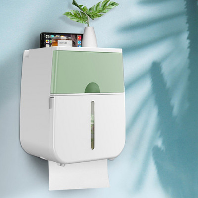Vannas istabas audu uzglabāšanas kaste Sienas stiprinājums Ūdensnecaurlaidīgs tualetes papīra turētājs Divslāņu mājas piederumi bez perforatora tualetes piederumi