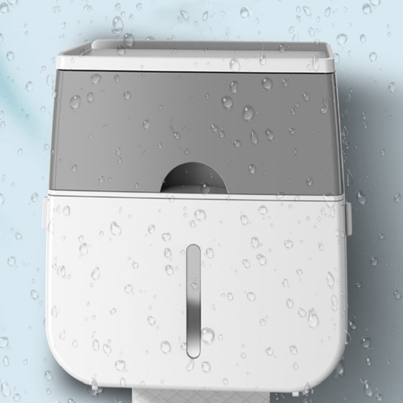 Vannas istabas audu uzglabāšanas kaste Sienas stiprinājums Ūdensnecaurlaidīgs tualetes papīra turētājs Divslāņu mājas piederumi bez perforatora tualetes piederumi