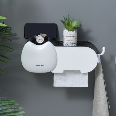 Kaķa formas ūdensnecaurlaidīgs pie sienas stiprināms tualetes papīra turētājs tualetes papīra kaste Vannas istabas piederumi rullopapīra uzglabāšanas kastes salvešu paplāte