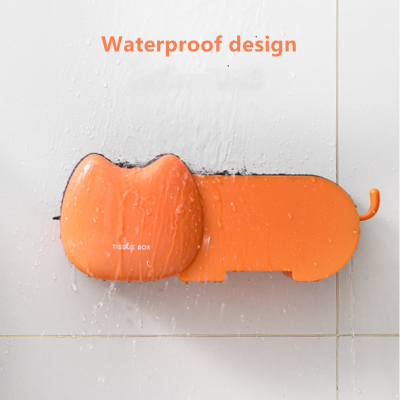 Kaķa formas ūdensnecaurlaidīgs pie sienas stiprināms tualetes papīra turētājs tualetes papīra kaste Vannas istabas piederumi rullopapīra uzglabāšanas kastes salvešu paplāte