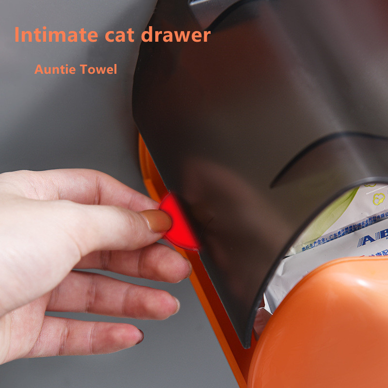 Kaķa formas ūdensnecaurlaidīgs pie sienas stiprināms tualetes papīra turētājs tualetes papīra kaste Vannas istabas piederumi rullopapīra uzglabāšanas kastes salvešu paplāte