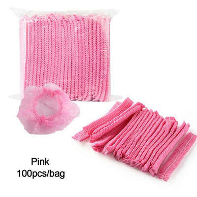 100 kom netkanih jednokratnih elastičnih plisiranih šešira za prašinu Žene Muškarci Kape za tuširanje Za Spa Kape za kosu Salon Kupaonica Brijačnica Hotel