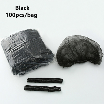 100 kom netkanih jednokratnih elastičnih plisiranih šešira za prašinu Žene Muškarci Kape za tuširanje Za Spa Kape za kosu Salon Kupaonica Brijačnica Hotel