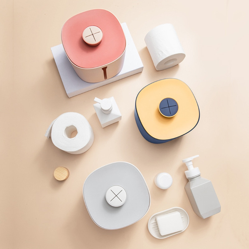 Nordijski samoljepljivi držač za rolu toaletnog papira Zidna vodootporna kutija za pohranu maramica Organizator za kupaonske ručnike za lice