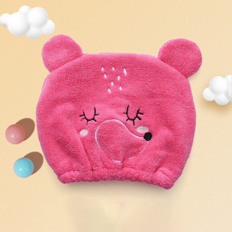 1 db puha és légáteresztő aranyos hajszárító sapka törölköző gyorsan szárad zuhany sapka Erősen felszívódó, száradó puha karikatúra gyermek fejpakolás