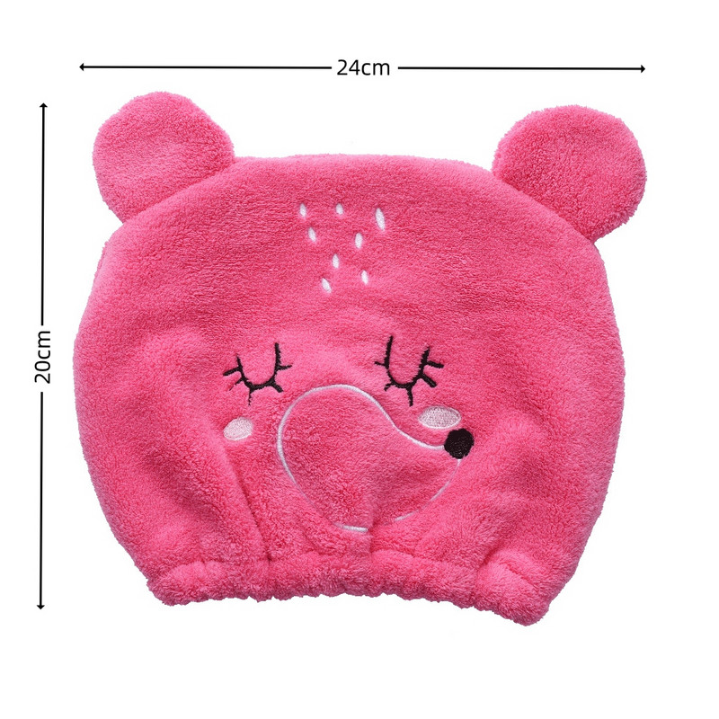 1 db puha és légáteresztő aranyos hajszárító sapka törölköző gyorsan szárad zuhany sapka Erősen felszívódó, száradó puha karikatúra gyermek fejpakolás