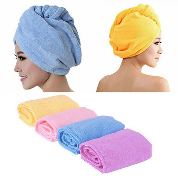 Μεγάλη γυναικεία πετσέτα για στεγνά μαλλιά γρήγορης απορρόφησης με μικροΐνες Καπέλο πετσέτα μπάνιου με περιτύλιγμα μαλλιών Πετσέτα στεγνωτηρίου γρήγορου στεγνώματος