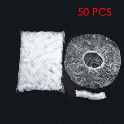 50/100 tk ühekordselt kasutatav dušikork PE elastsed veekindlad mütsid hotelli kodu dušš vannis dušikorgid ilusalong värvimine juustele läbipaistev kork