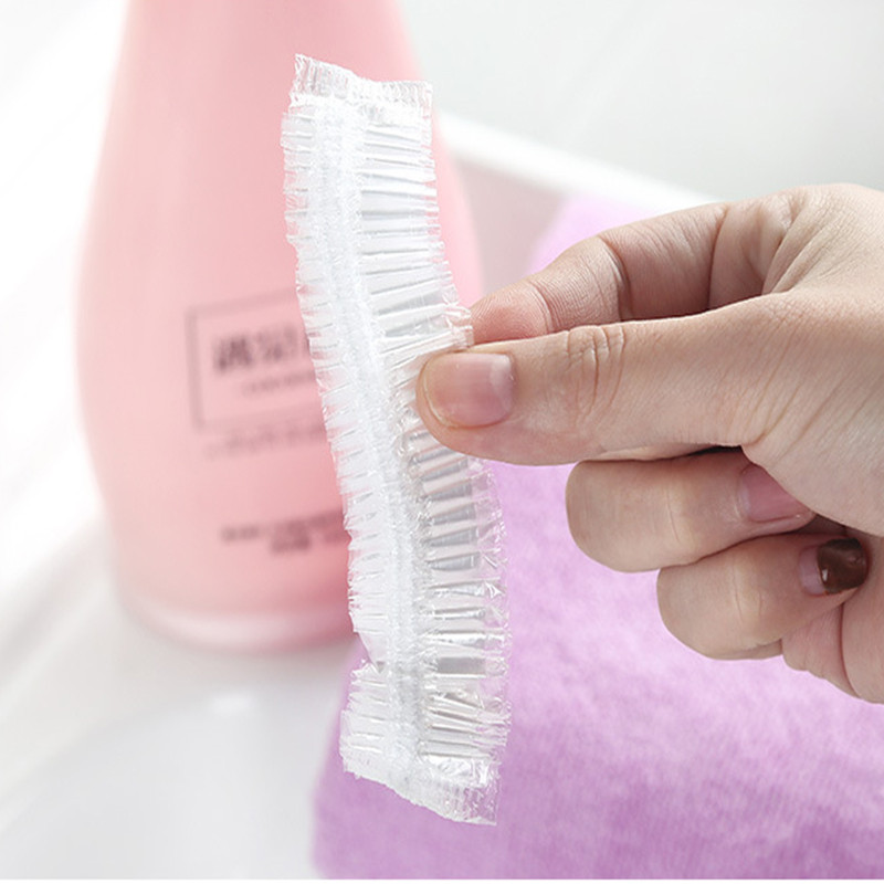 50/100 tk ühekordselt kasutatav dušikork PE elastsed veekindlad mütsid hotelli kodu dušš vannis dušikorgid ilusalong värvimine juustele läbipaistev kork