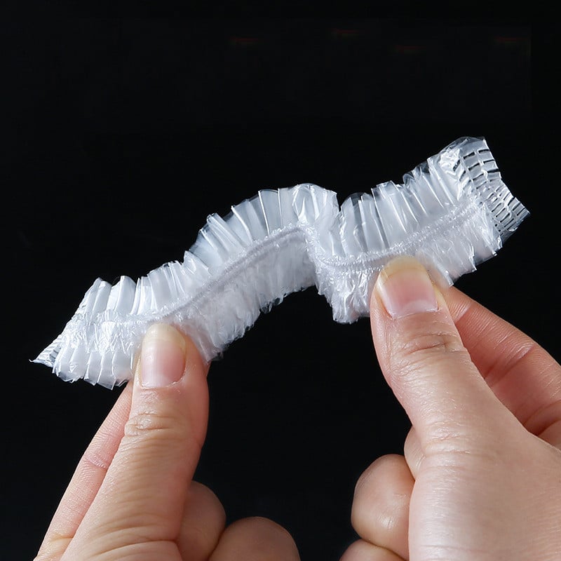 50/100 tk ühekordselt kasutatav dušikork PE elastsed veekindlad mütsid hotelli kodu dušš vannis dušikorgid ilusalong värvimine juustele läbipaistev kork