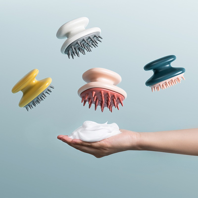 Silikona galvas ķermeņa galvas masāžas birste šampūns birste šampūns ķemme duša ūdens suka matu vanna SPA satveriet galvu blaugznu birste