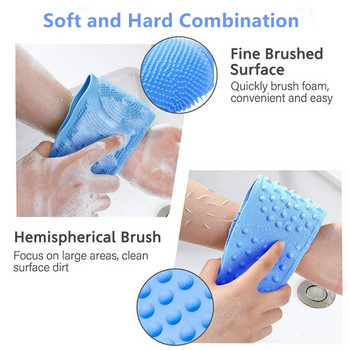 Strip Silicone Bath Body Brush Scrub Massage Long Back Mud Peeling Rubs Skin Clean Exfoliate Shower Gadget Dropshipping