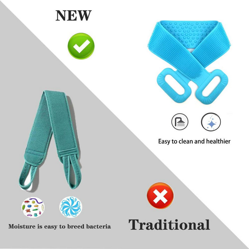 Strip Silikona Vannas Ķermeņa Suka Skrubis Masāža Garās Mud Dūņu Pīlings Berzes Ādas Attīra Exfoliate Dušas Gadget Dropshipping