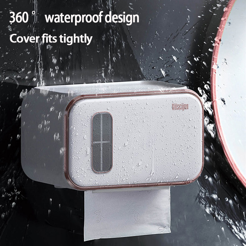 Pie sienas stiprināms vannas istabas tualetes papīra turētājs papīra salvešu kastīte, plastmasas tualetes dozators rullopapīra uzglabāšanas kaste, bezmaksas caurumošana