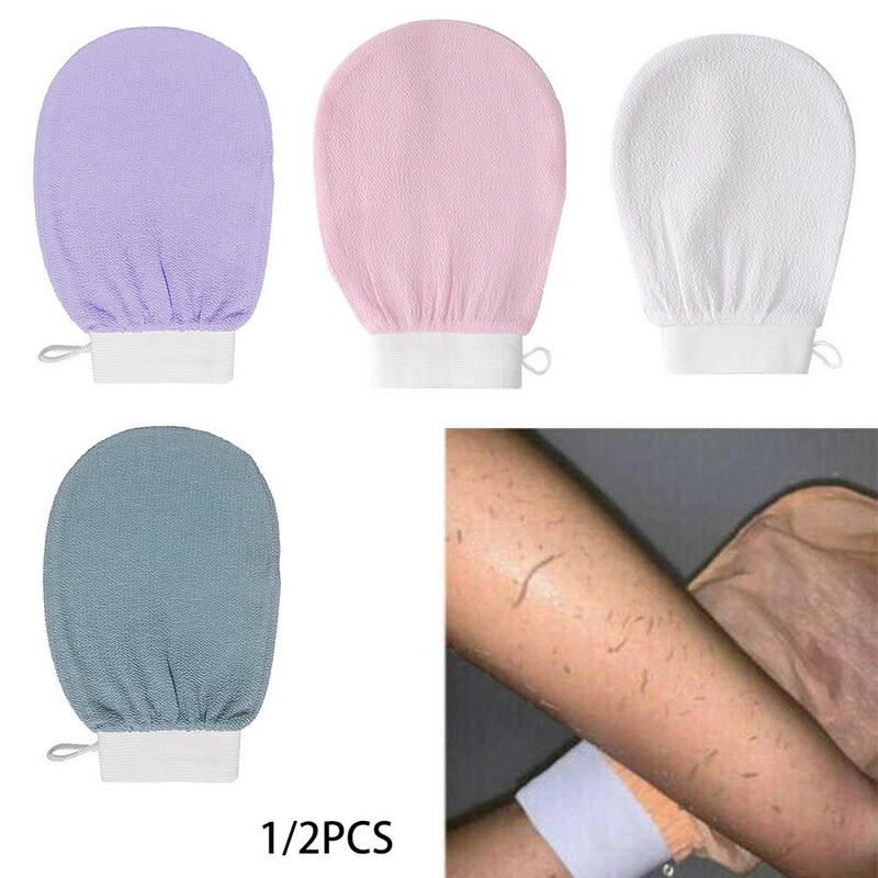 1/2 db Ouble Sided Hammam Scrub Glove Bath Magic Peeling Glove Body Scrub Facial Exfoliate Mitt Home Peeling Glove törölköző