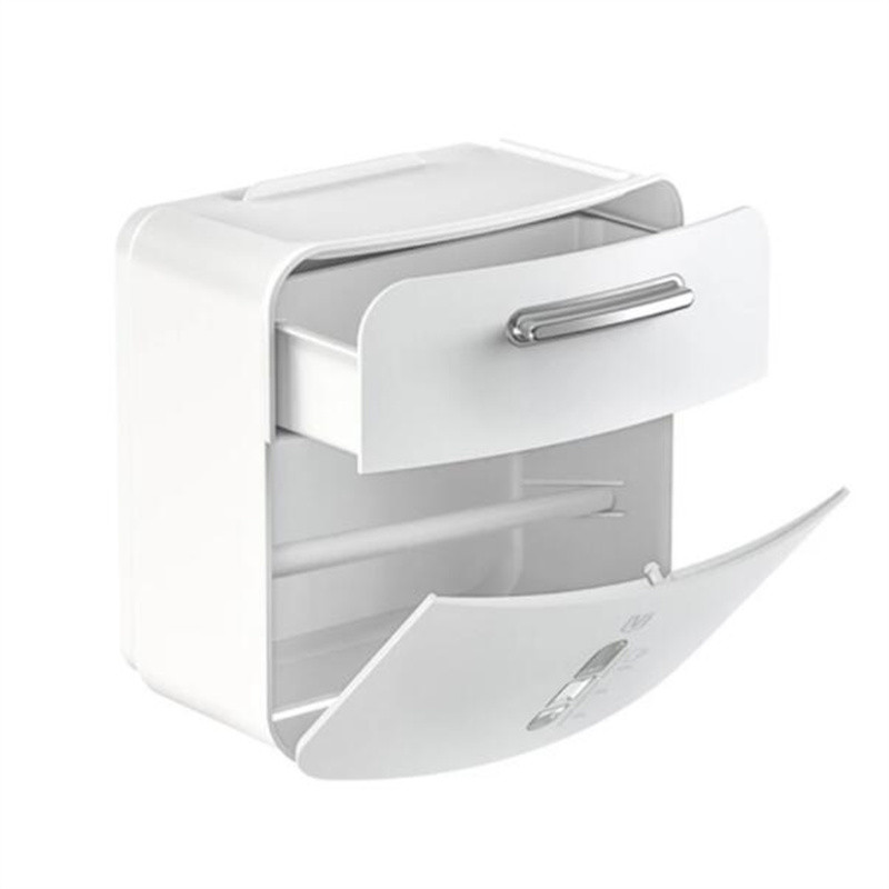 Papīra dvieļu dozators tualetes papīra turētājs ūdensnecaurlaidīgs auduma kastīte, sienas plastmasas stiprinājums uzglabāšanas plaukts, plastmasas vannas istabas izstrādājums
