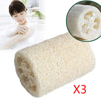 3tk Loofahs Luffa Sponge Massaažikäsn Eemalda surnud nahahooldus Loofa Nature Organic Spa kooriv koorija kehapesu