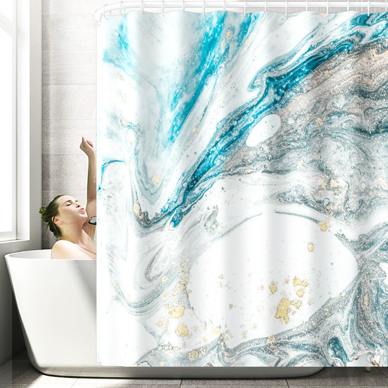 Vannas istabas vannas paklāja komplekts ar ūdensnecaurlaidīgu dušas aizkaru zili pelēks marmora dušas paklājs vannas paklājs vannas istabas tualetes grīdas paklājs