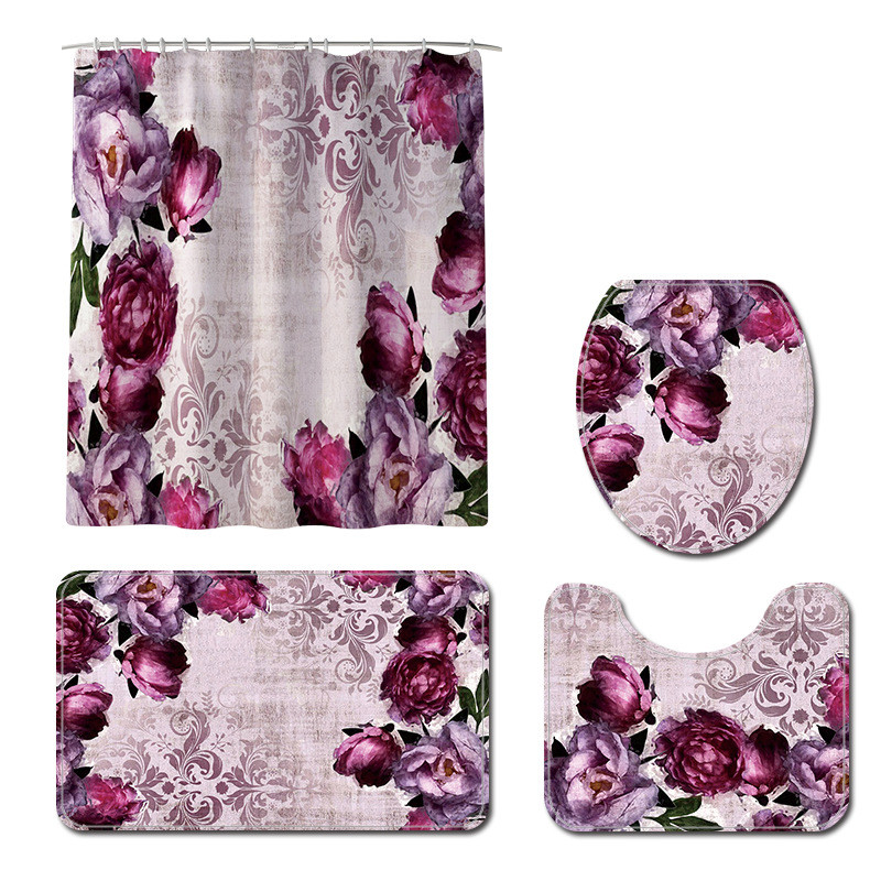 Kupaonski tepih Tepih Otirač za kupanje i set zavjesa za tuš Kupaonski toaletni otirač Prostirke za kupanje Kućni dekor Pod tuša Prostirka za noge Kupaonske prostirke