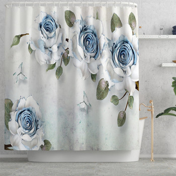 Floral Europe Style Home Decor Тоалетна подложка Подложка за баня и комплект завеси за душ Комплект килими за баня Неплъзгаща се подложка за крака в банята