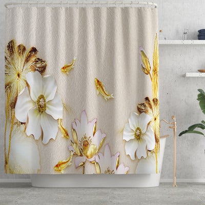 Gėlių Europos stiliaus namų dekoro tualeto kilimėlis vonios kilimėlis ir dušo užuolaidų rinkinys vonios kambario kilimų rinkinys neslystantis vonios kilimėlis kojoms