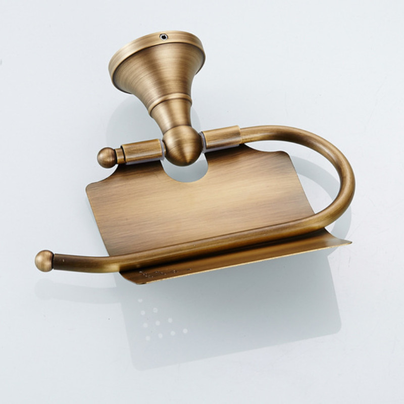 Antīka misiņa krāsas vannas istabas tualetes dvieļu papīra turētājs pie sienas Luksusa klasiskās vannas istabas aksesuāri salvešu rullīšu papīra kaste