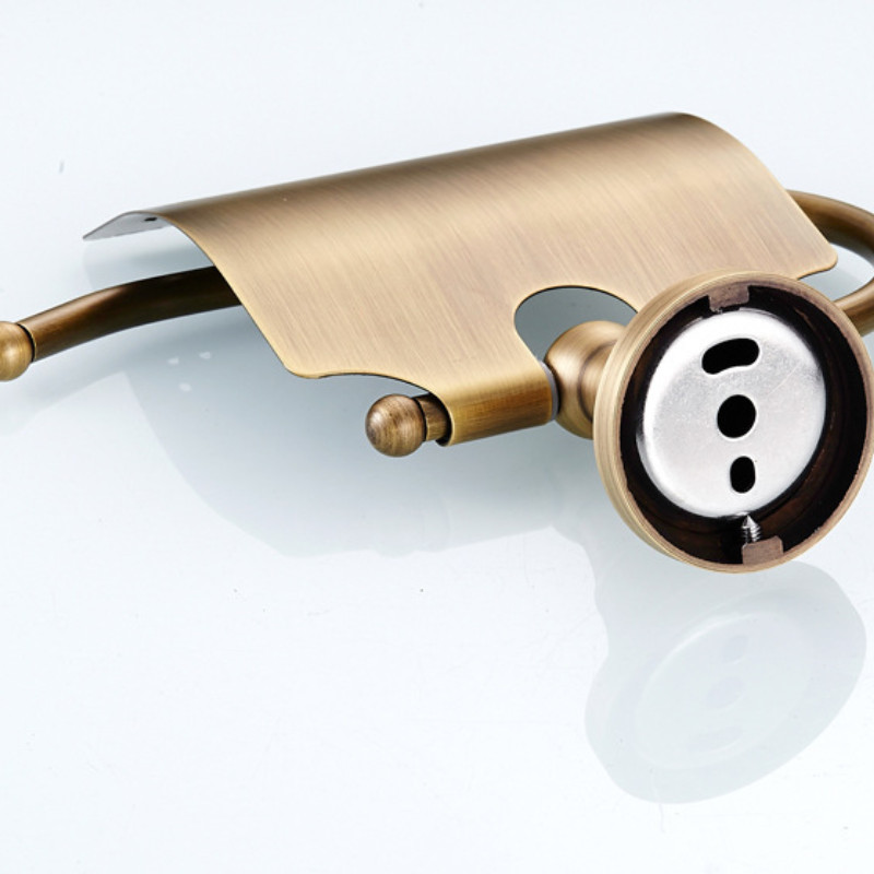 Antīka misiņa krāsas vannas istabas tualetes dvieļu papīra turētājs pie sienas Luksusa klasiskās vannas istabas aksesuāri salvešu rullīšu papīra kaste