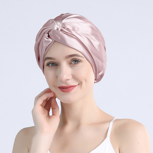 100 Mulberry Silk Turban Bonnets Sievietēm Twisted Sleeping Night Cap 19 Momme Pure Silk Hair Wrap Cap Forly Ladies Headwrap