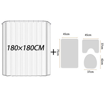 Постелка за баня и комплект завеси за душ в модерен стил Неплъзгаща се подложка за баня Абсорбираща подложка за тоалетна седалка Подложка за тоалетна от микрофибър